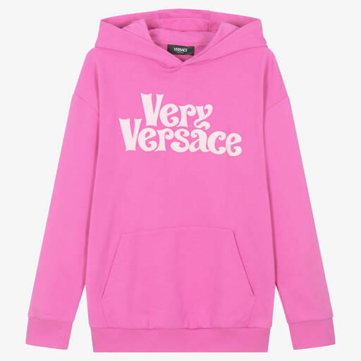 Versace-Розовая худи для девочек-подростков | Childrensalon Outlet