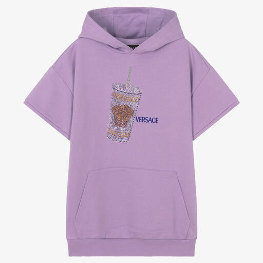 Versace-Teen Girls Purple Medusa Hoodie | Childrensalon Outlet