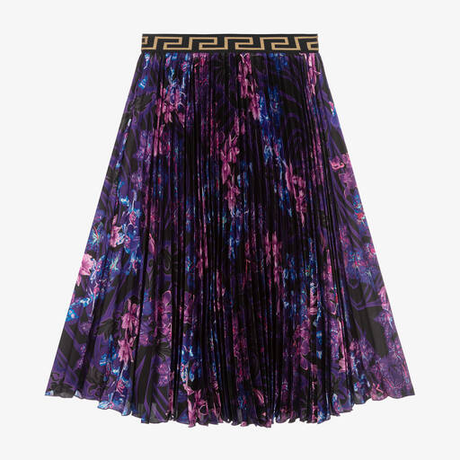 Versace-تنورة تينز بناتي ساتان لون بنفسجي | Childrensalon Outlet