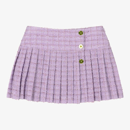 Versace-Teen Girls Purple Tweed Medusa Skirt  | Childrensalon Outlet