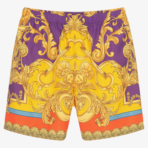 Versace-Teen Gold Barocco Swim Shorts | Childrensalon Outlet