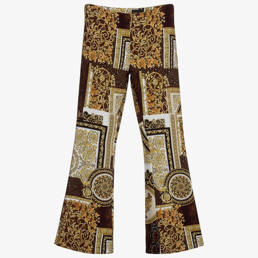 Versace-Teen Gold & Brown Trousers  | Childrensalon Outlet