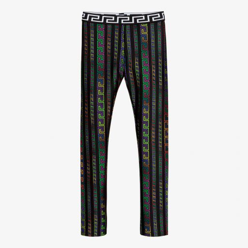 Versace-Teen Greek Fret Leggings  | Childrensalon Outlet