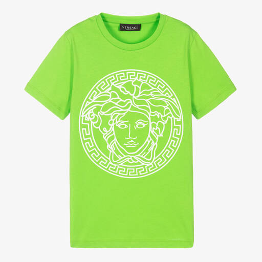 Versace-Teen Neon Green Medusa T-Shirt | Childrensalon Outlet