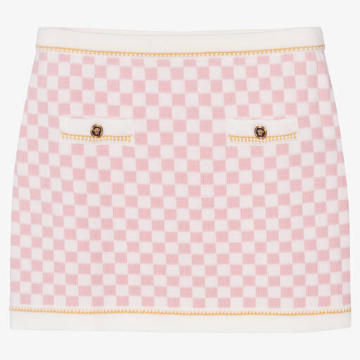 Versace-Teen Pink & Ivory Knit Skirt | Childrensalon Outlet