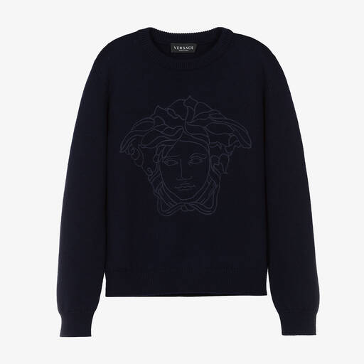 Versace-Teen Wool Medusa Embroidery Sweater | Childrensalon Outlet