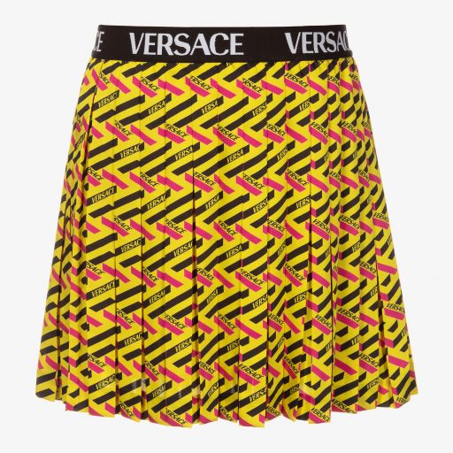 Versace-Teen Yellow Geometric Skirt | Childrensalon Outlet