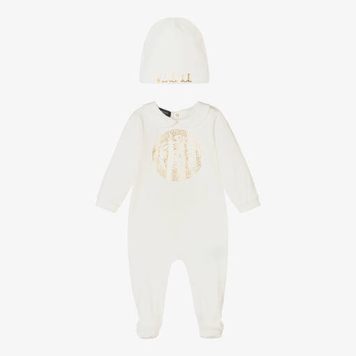 Versace-White Logo Babygrow Gift Set | Childrensalon Outlet