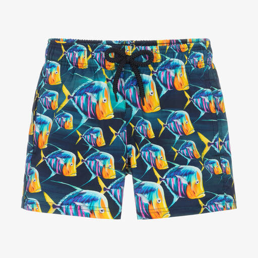 Vilebrequin-Blaue Badeshorts mit Fische-Print | Childrensalon Outlet