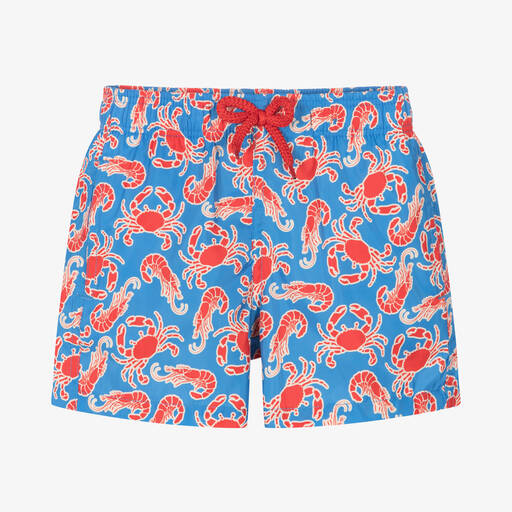 Vilebrequin-Boys Blue & Red Crab Swim Shorts | Childrensalon Outlet