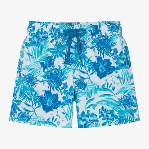 Vilebrequin-Boys Blue Tropical Swim Shorts | Childrensalon Outlet