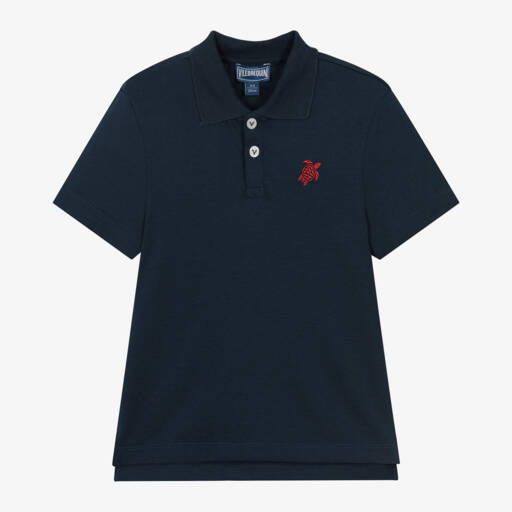 Vilebrequin-Boys Blue Turtle Polo Shirt | Childrensalon Outlet