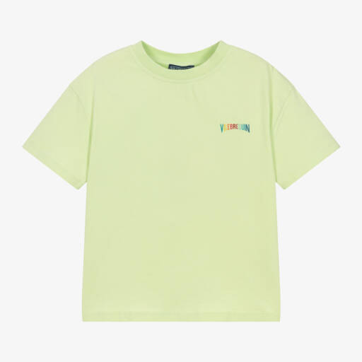 Vilebrequin-Boys Green Cotton Turtle Tee | Childrensalon Outlet