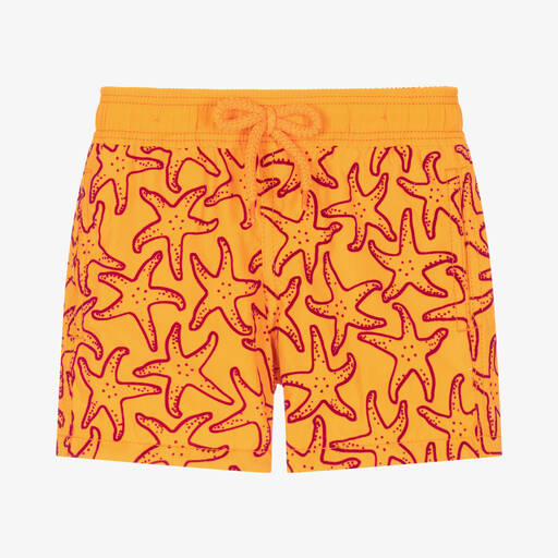 Vilebrequin-Boys Orange Starfish Swim Shorts | Childrensalon Outlet