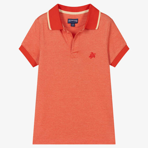 Vilebrequin-Teen Boys Red Cotton Polo Shirt | Childrensalon Outlet