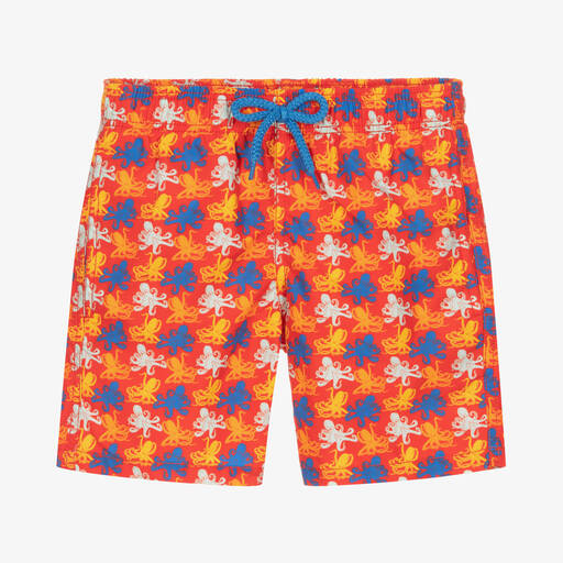 Vilebrequin-Teen Boys Red Octopus Print Swim Shorts | Childrensalon Outlet