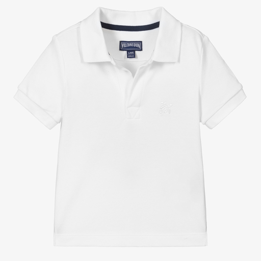 Vilebrequin-White Cotton Polo Shirt | Childrensalon Outlet