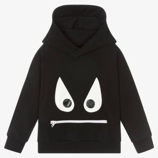 Wauw Capow-Уютный черный худи с монстром для мальчиков | Childrensalon Outlet