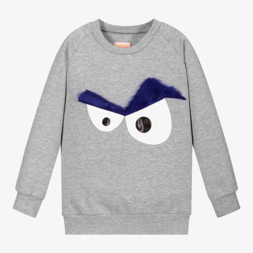 Wauw Capow-Boys Grey Organic Monster Top | Childrensalon Outlet