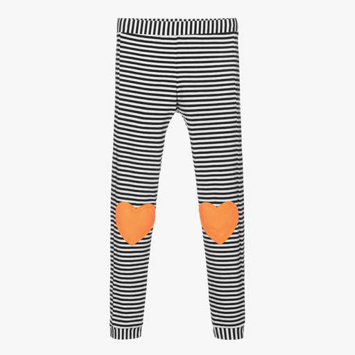 Wauw Capow-Black & White Stripe Leggings | Childrensalon Outlet