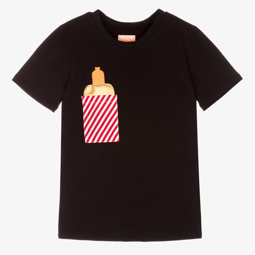 Wauw Capow-Boys Black Pocket T-Shirt | Childrensalon Outlet