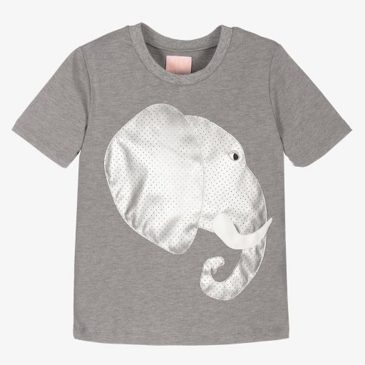 Wauw Capow-Boys Grey Elephant T-Shirt | Childrensalon Outlet
