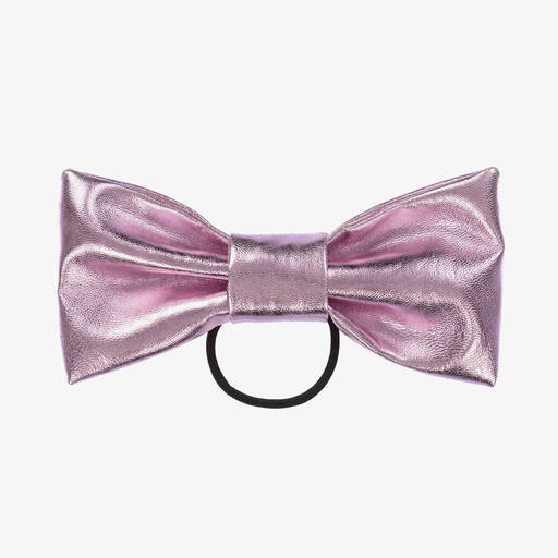 Wauw Capow-Girls Metallic Purple Bow Hair Elastic (16cm) | Childrensalon Outlet