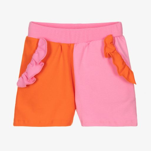 Wauw Capow-Girls Pink & Orange Shorts | Childrensalon Outlet