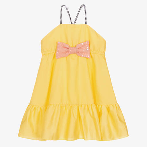 Wauw Capow by Bangbang-فستان قطن لون أصفر | Childrensalon Outlet