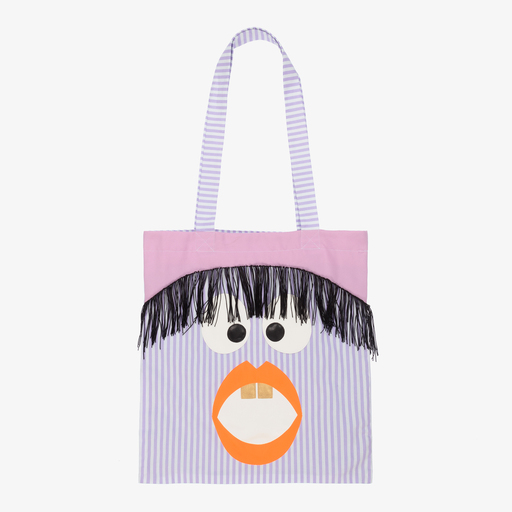 Wauw Capow-Purple Stripe Tote Bag (39cm) | Childrensalon Outlet