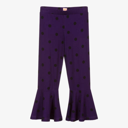 Wauw Capow-بنطلون فيسكوز جيرسي بأرجل واسعة لون أرجواني داكن للبنات | Childrensalon Outlet