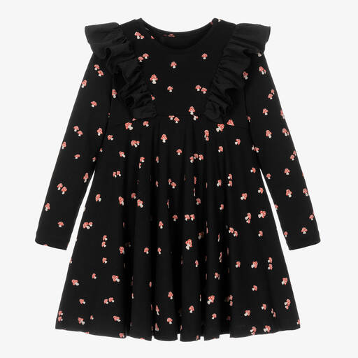 Wauw Capow-Girls Black Jersey Mushroom Dress | Childrensalon Outlet