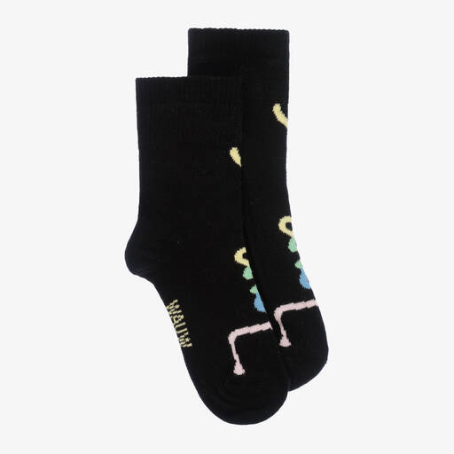 Wauw Capow-Girls Black Organic Cotton Ankle Socks | Childrensalon Outlet