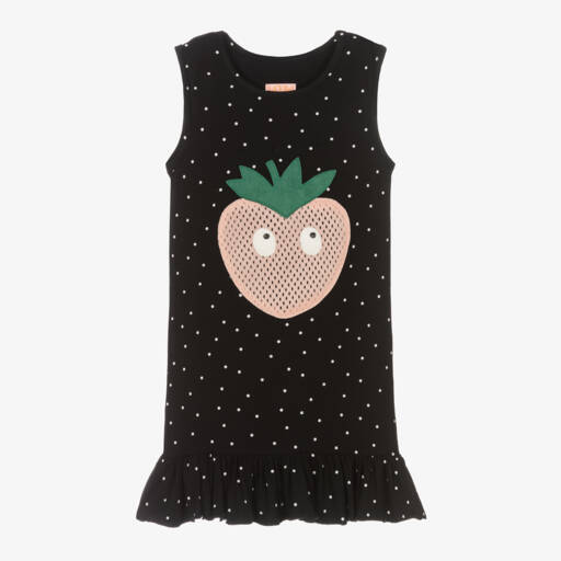 Wauw Capow-Черное платье с клубникой | Childrensalon Outlet