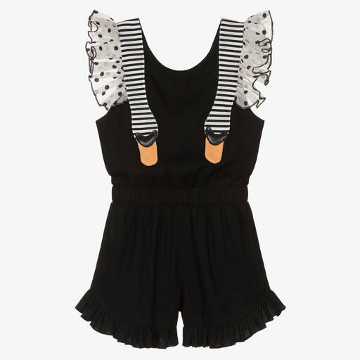 Wauw Capow-Girls Black Swan Playsuit | Childrensalon Outlet