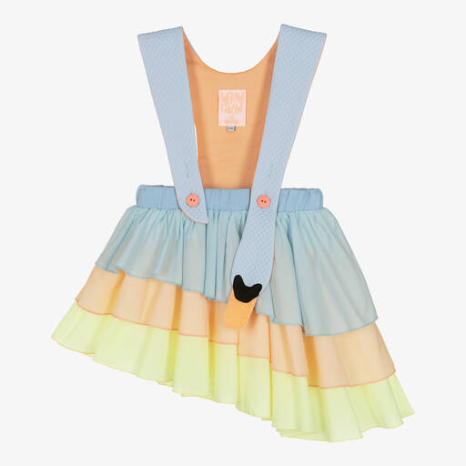 Wauw Capow-Girls Blue Crêpe & Jersey Swan Skirt | Childrensalon Outlet