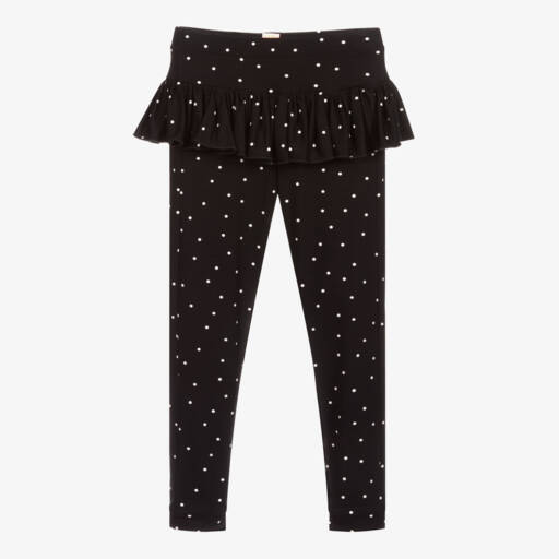 Wauw Capow-Girls Charcoal Spotty Leggings | Childrensalon Outlet