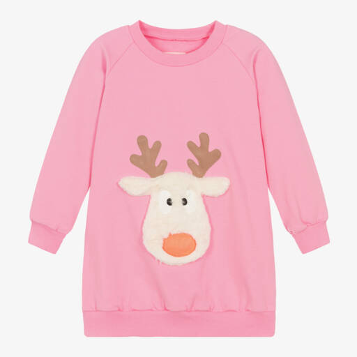 Wauw Capow-Уютное платье из джерси для девочек с рисунком олененка | Childrensalon Outlet