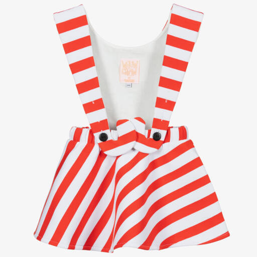 Wauw Capow-Праздничная красная юбка в полоску для девочек | Childrensalon Outlet