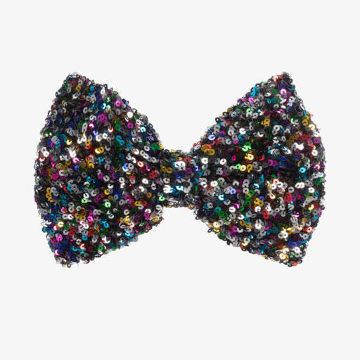 Wauw Capow-Girls' Glittering Black Bow Band | Childrensalon Outlet