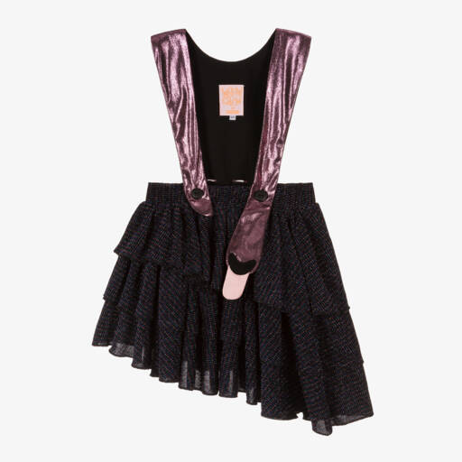 Wauw Capow-Girls Glittering Black Layered Skirt | Childrensalon Outlet