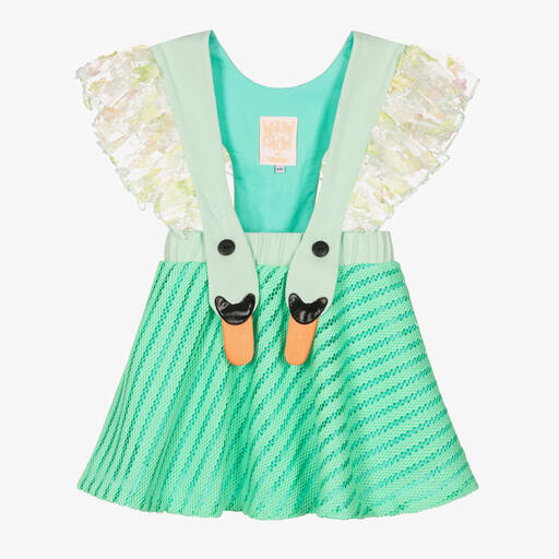 Wauw Capow-Girls Green Swan Flutter Skirt | Childrensalon Outlet