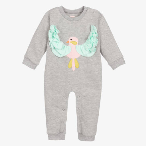 Wauw Capow-Серый комбинезон с украшением в виде птицы для девочек | Childrensalon Outlet