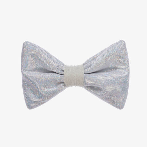 Wauw Capow-Girls Iridescent Silver Bow Hairband | Childrensalon Outlet