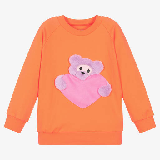Wauw Capow-Оранжевый свитшот с медвежонком | Childrensalon Outlet
