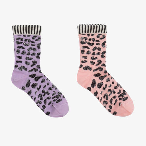 Wauw Capow-Розово-фиолетовые хлопковые носки | Childrensalon Outlet