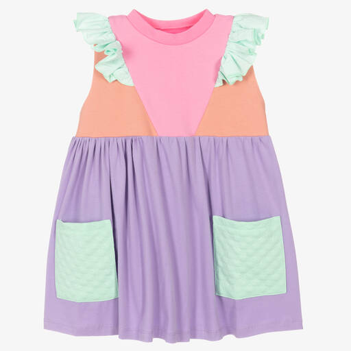 Wauw Capow-Girls Purple & Pink Dress | Childrensalon Outlet