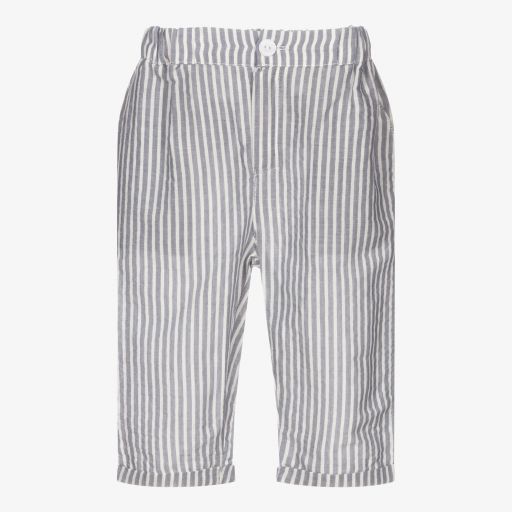 Wedoble-Baby Boys Blue Stripe Trousers | Childrensalon Outlet