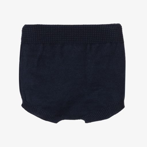 Wedoble-Baby Girls Blue Knitted Shorts | Childrensalon Outlet