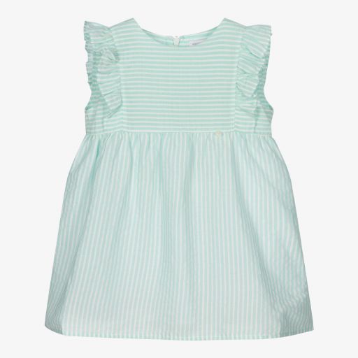 Wedoble-Baby Girls Green Cotton Dress | Childrensalon Outlet